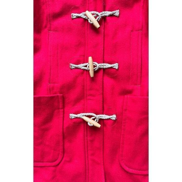 American Eagle Outfitters Red Toggle & Rope Duffle Wool Coat Jacket, Size Small - Picture 6 of 15
